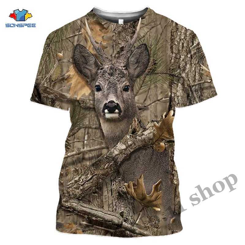 

SONSPEE Camo Hunting Animals Wild boar 3D T-shirt Summer Casual Men T shirts Fashion Streetwear Women Pullover Short Sleeve Tops 210629, 1179