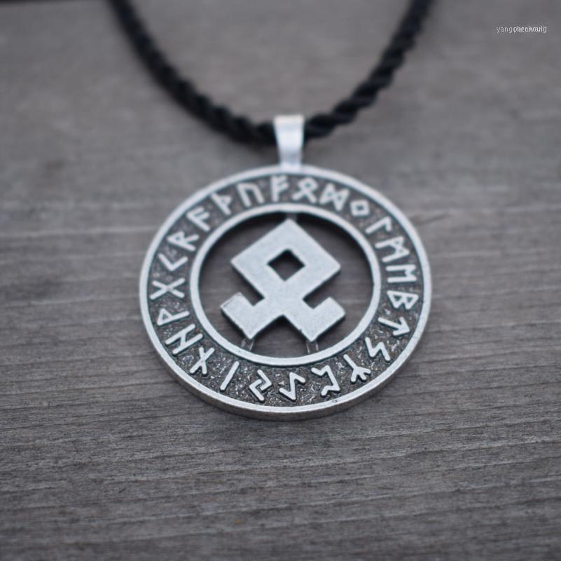 

Viking Odal Rune Round Pendant Necklace Jewelry Hollow Amulet Runic Nordic Talisman SanLan Jewelry1