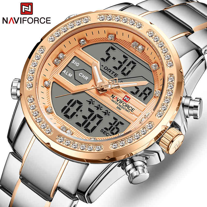 

Mens Watch NAVIFORCE Top Luxury Brand Chronograph Waterproof Watches Fashion Sports Quartz Watch For Men relogio masculino 210517, Silver black
