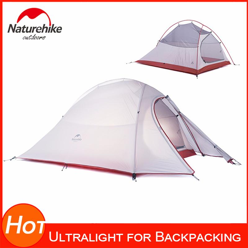 

Naturehike Ultralight Backpacking Tent Cloud Up 2 Persons Camping Double Layer 20D Nylon Coated With Silicone NH15T002-T Tents And Shelters