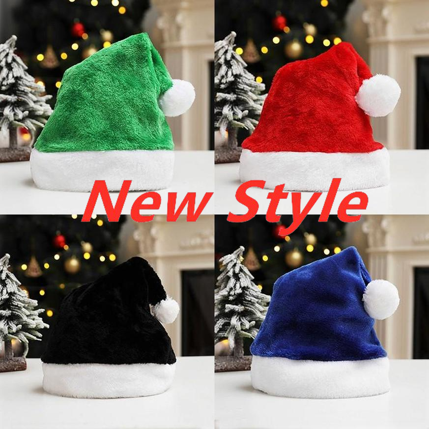 

Christmas Santa Claus Hats 7 Colors Short Plush Caps Festival Party Cosplay Costumes Cap Xmas Decoration Accessories WHT028