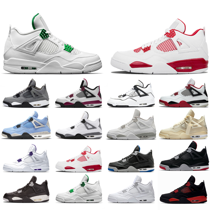 

2021 new basketball shoes 4s man White Oreo Cement University Red Blue Travis Sail Thunder Olivia Kim Black Cat Taupe Haze Pine Green Pure Money Neon Grey purple Flat