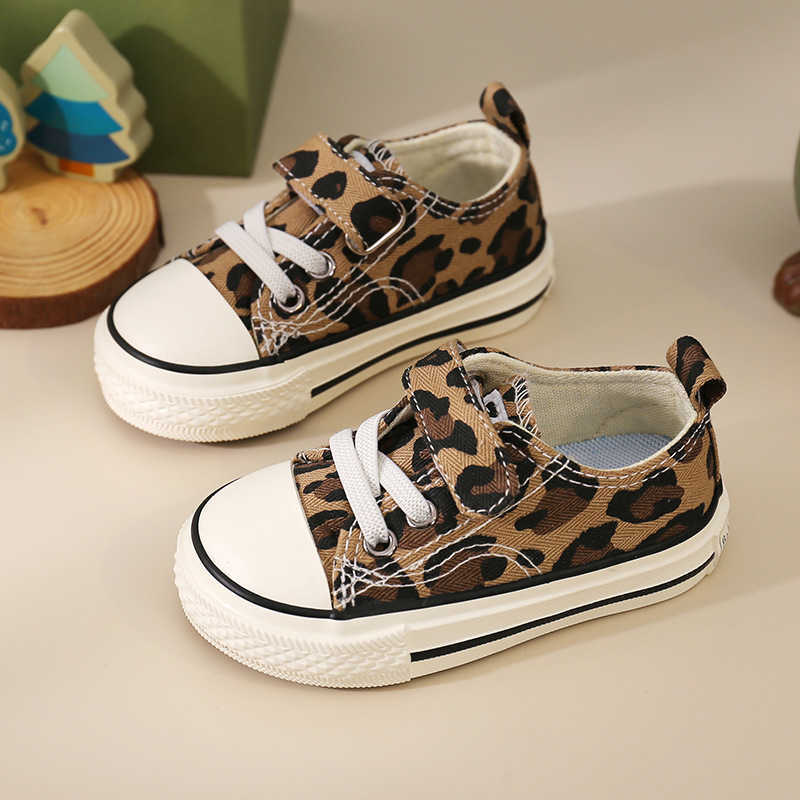 

2021 New Spring Girls Baby Shoes High Top Leopard Breathable Children Canvas Women Parent-child Kids for Girl C0602, Adult-low-315