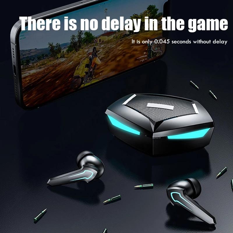 

cell phone earphones gaming earbuds 5.1 headset tws stereo wireless headphone touch control noise cancelling low latency with mic