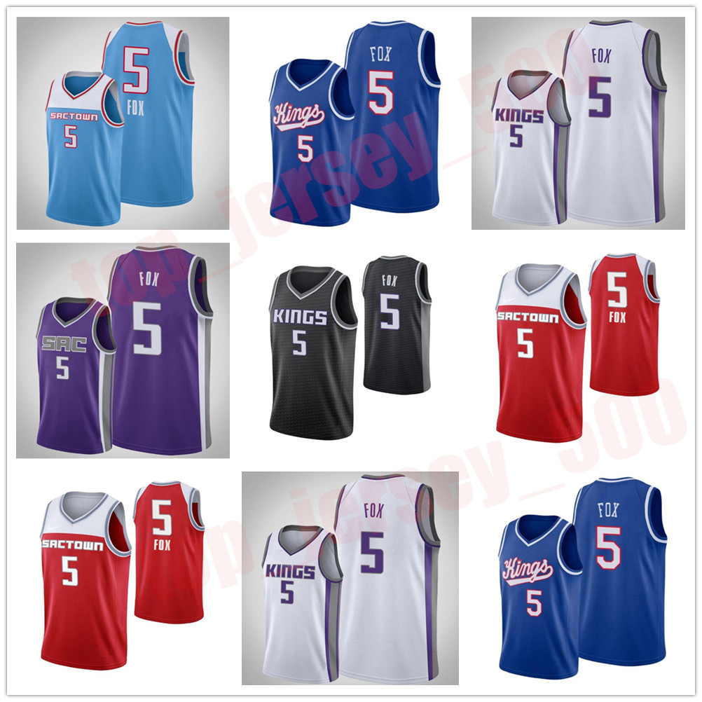

2021-2022 High quality Stitched Basketball jersey 5 De Aaron Fox, As shown in illustration