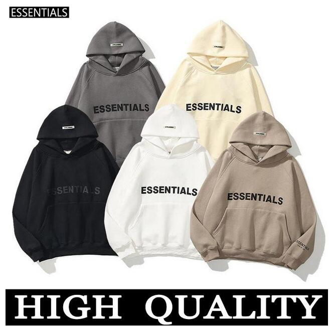 

Warm ESSENTIALS Hoodie Men' Women' Fashion Streetwear Pullover Sweatshirt Loose Casual Hooded Couple Wearing Clothes, Beige