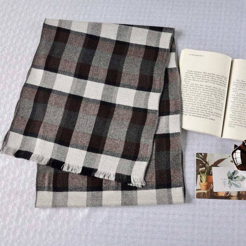 

Scarves 2021 Spot Daily All-match 100% Silk Plaid Autumn And Winter Men's Women's