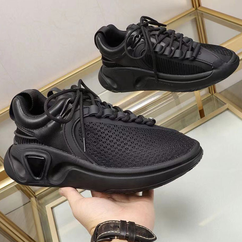 

Womens casual Sneakers fashion star Mens brand sports shoes leather and mesh B-Runner high-quality irregular lace design RUE FRANCOIS size 35-45, Shipping supplement