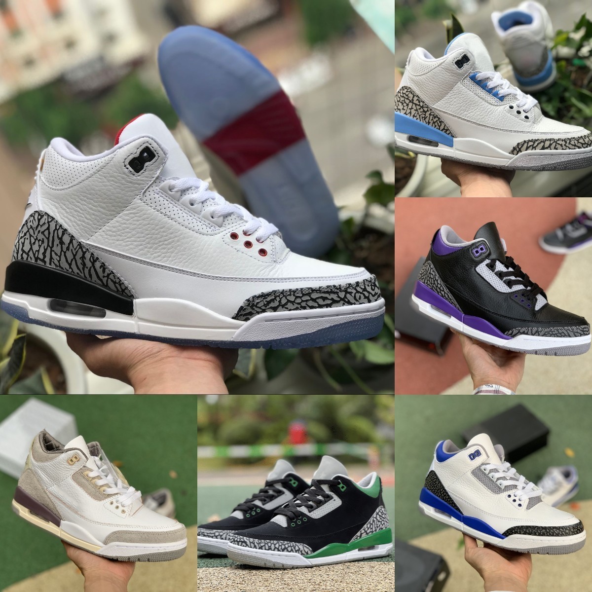 

High Quality Jumpman Racer Blue 3 3S Basketball Shoes Mens Cool Grey A Ma Maniere UNC Jorden Court Purple Black Cement Pine Green Pure White Sports Trainer Sneakers Y88, Please contact us