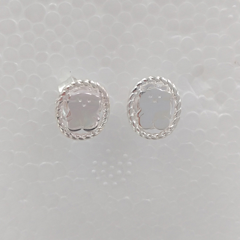 

Bear Jewelry 925 Sterling Silver earrings Pendientes Camee De Plata Fits European Jewelry Style Gift 712323620