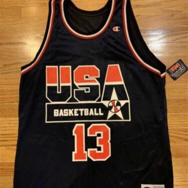 

new goods Cheap 1994 Usa Dream Team Ii Shaquille Shaq O'neal #13 Jersey 48 Champion Vintage Nwt Vest stitched basketball jerseys, Black