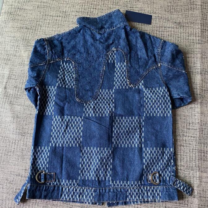 

Women jacket Spring and autumn small jacquard female denim coat, spliced fashion jacket, web celebrity with the same style, Blue