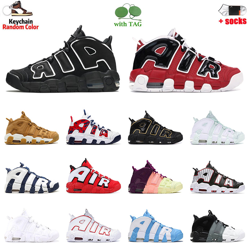 

Air More Uptempo Mens Women Top Fashion Scottie Pippen Basketball Shoes Black Bulls Hoops Pack White Varsity Red Sunset UNC Reflective Outdoor Sports Sneakers, D42 pink blast 36-40