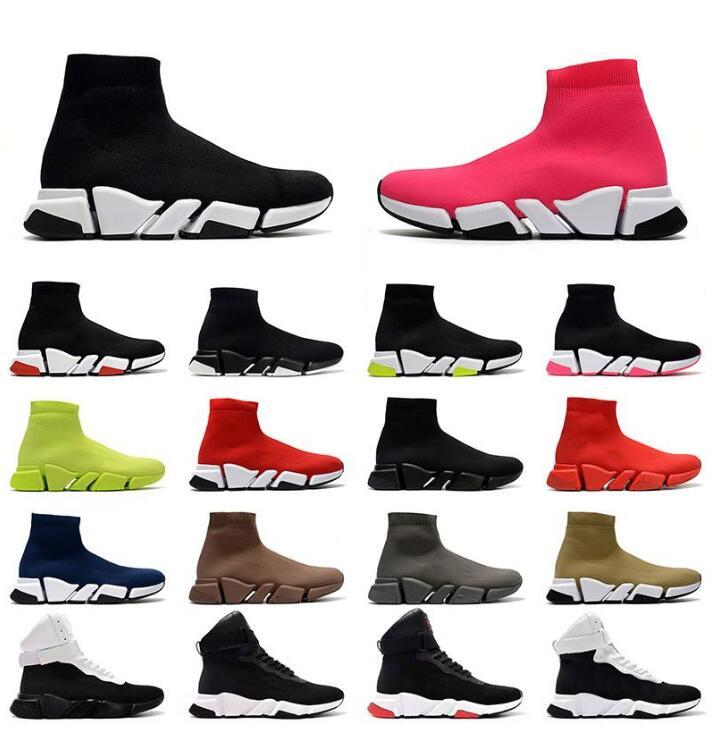 

arrival platform sock shoes designer casual flat paris 2.0 hollow bottoms sneakers loafers mens womens luxurys socks boots, Black