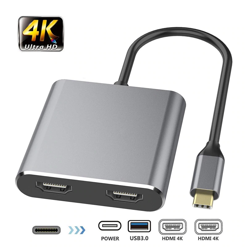 USB C Hub to Dual 4K HD HDMI-Compatible USB-3.0 Docking Station Laptop PD Charge Support Dual-Screen Display For MacBook Pro-image-691883114