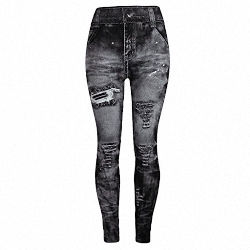 jeggings high waist butt lift skinny style printing vintage pants leggings plus/junior size s-xl gray b4kq#