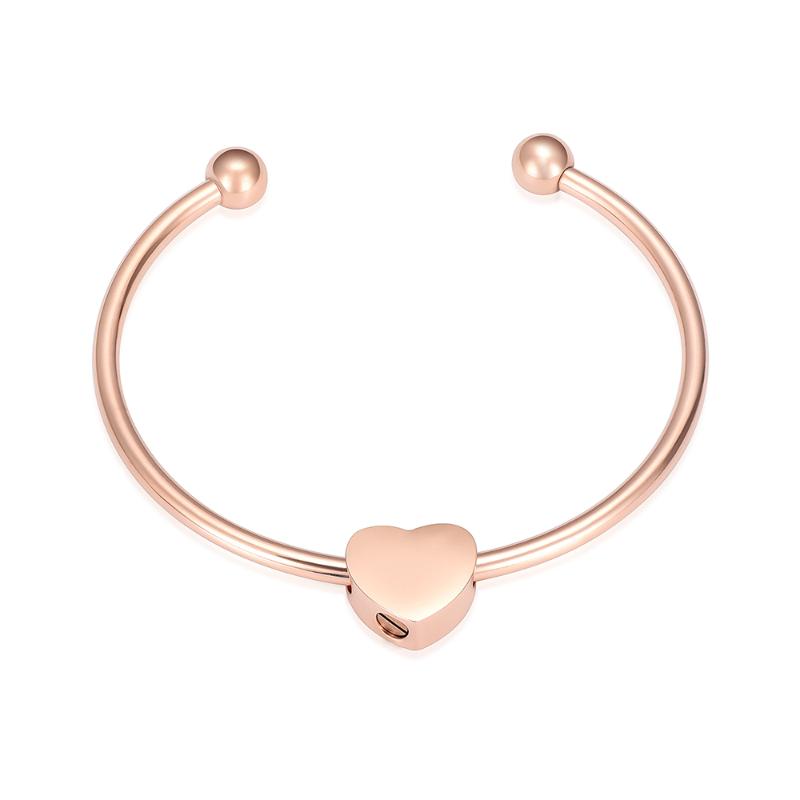 

Cremation Jewelry Heart Urn Bangle For Ashes Adjustable Cuff Opening Bracelet Women Gift