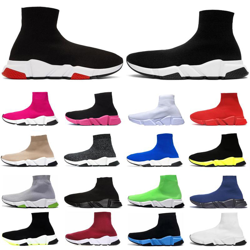 Chaussures de chaussette décontractée Fashion Paris Triple Noir Blanc Beige Vert Bleu Bleu Hommes Femmes Top Top Plateforme Bottes Trainer 35-46