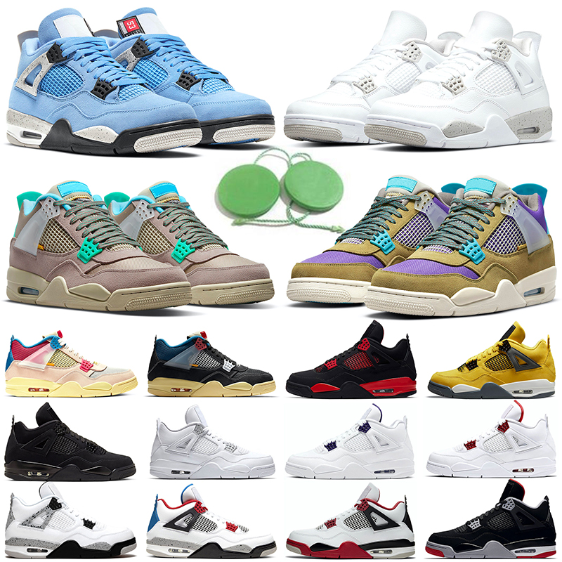 

Jumpman 4s Men Women Basketball Shoes 4 University Blue White Oreo Taupe Haze Desert Moss Fire Red Thunder Lightning Black Cat Mens Womens Trainers Sports Sneakers, #0 red thunder 40-47