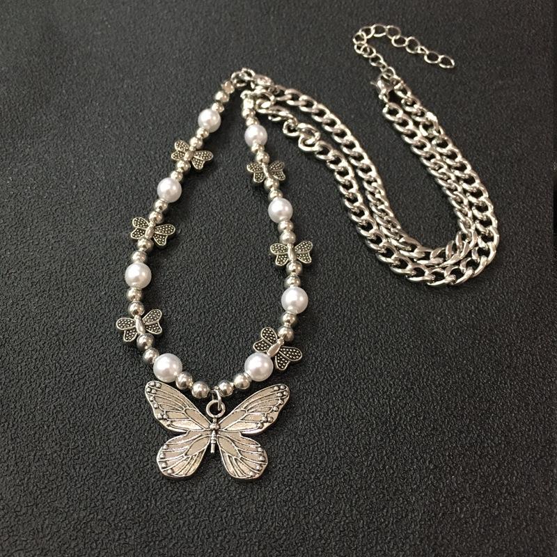 

Chains Punk Gothic Butterfly Pendant Necklace Choker Hip Hop Personality Fashion Jewelry For Women Girls Gift Accessories