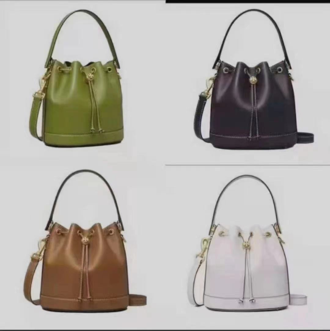 Designer Cattle TB same simple fashion solid color drawstring bucket one shoulder women's bag