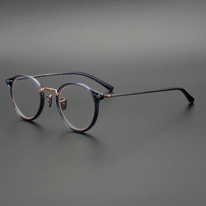 

Fashion Sunglasses Frames Vintage Retro Round Optical Eyeglass Titanium Frame Double Circles Design Ultra Light Limited Wom