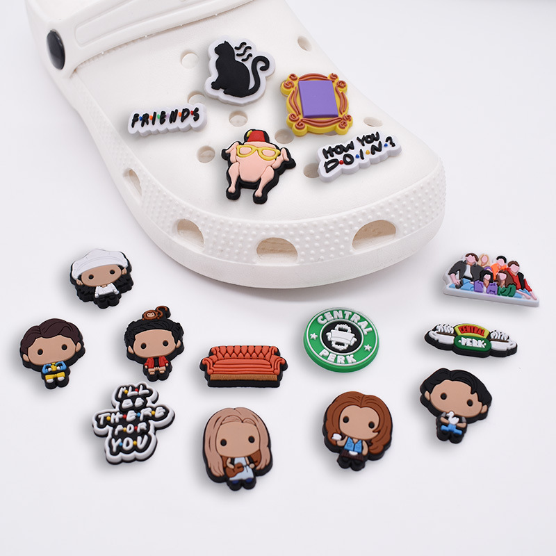 

Pvc Croc Charms Friends Shoe Decoration Buckle Accessories Pins Buttons Pins