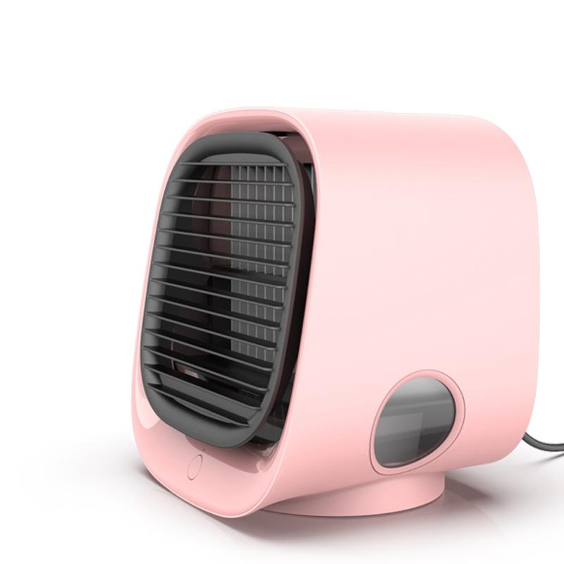 

Personal Air Conditioner, Cooler With LED Light 3 Speed Desktop Cooling Fan For Home, Room, Office,Pink Electric Fans