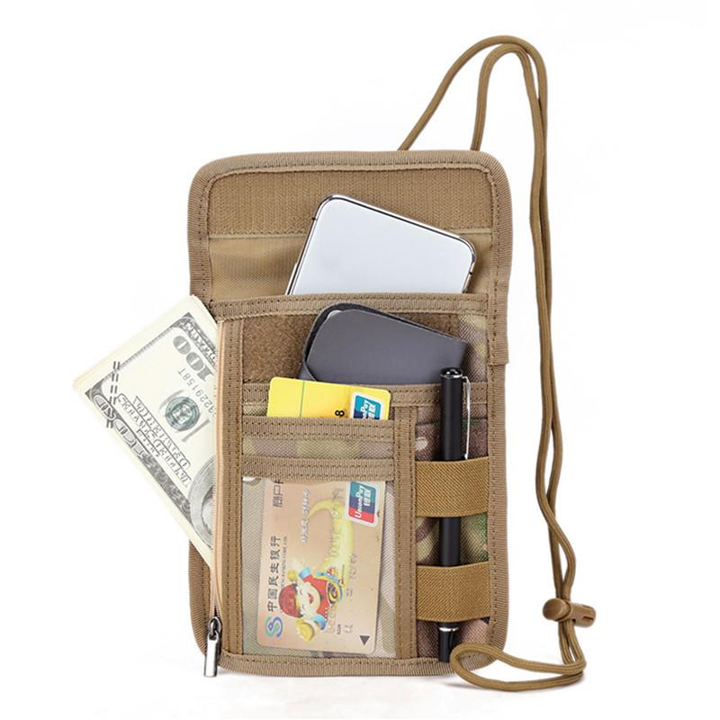 

Card Holders Outdoor Military Fan Chest Hanging Mobile Phone Key Storage Bag Exhibition Certificate Multifunction Sports Tool, Black