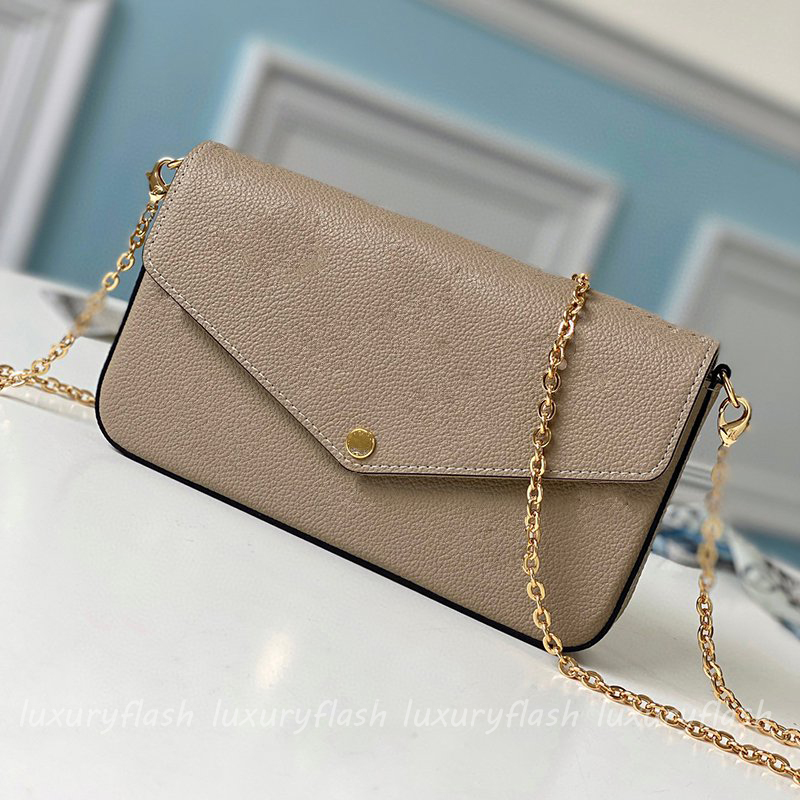 Lady Luxurys Sacs à bandoulière Tan Lassic Lettre Porte-monnaie Designer Portefeuilles 3 en 1 Mode Messenger Sac Sac à main Chaîne Shouler Sacs à