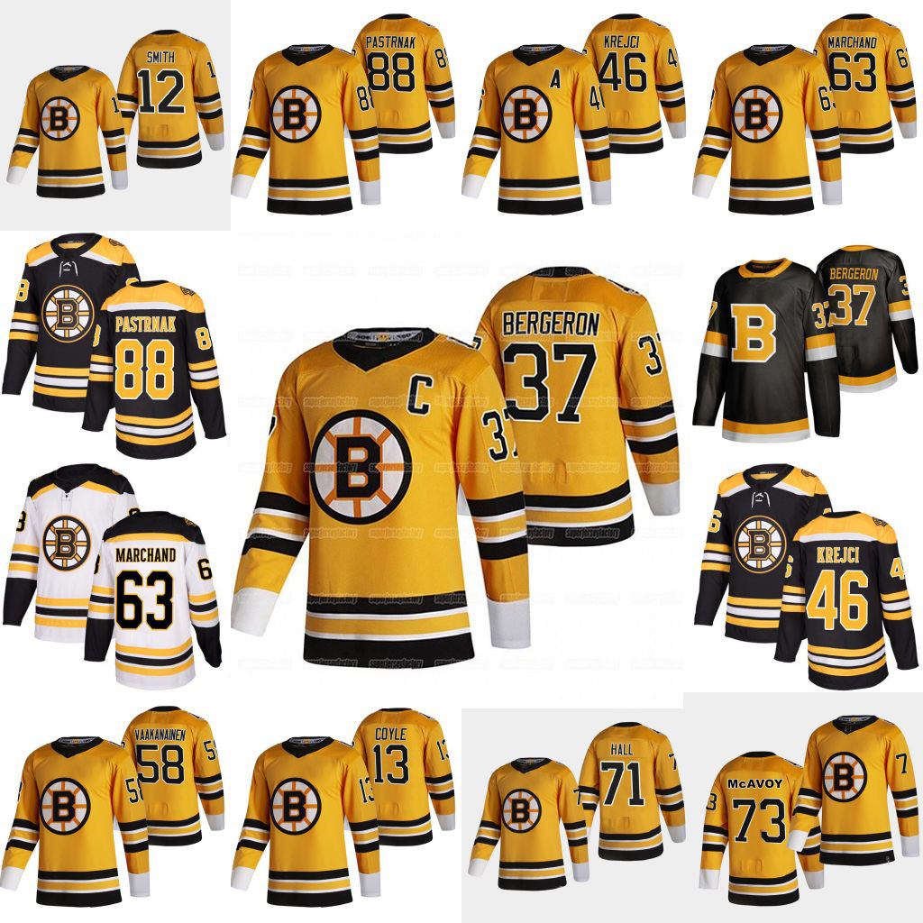 

12 Craig Smith Boston Bruins 2021 Reverse Retro jersey Patrice Bergeron David Pastrnak Hall Charlie McAvoy Trent Frederic David Krejc Brad M, Black;red