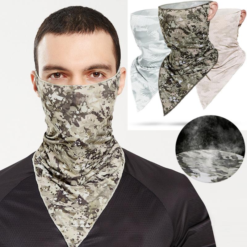 

Scarves Triangle Bandana Face Tube Scarf Neck Gaiter Cover Silk Hang Ear Sport Fishing Head Bandage Running Hiking Men Women