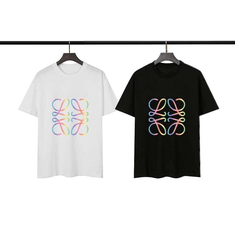 

Summer Men Fashion T-shirt Mans Women Noctilucent Tee Luxury Designers Couples Short Sleeve Mens Letter Printing Multicolor Tees size S-XXL, White;black