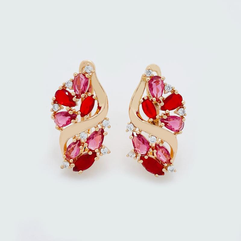 

Dangle & Chandelier Multi-Color Natural Cubic Zircon 585 Rose Gold Exclusive Design Jewelry Women Fine Luxury Earrings, Silver