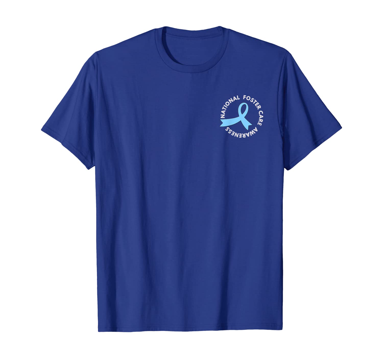 

Foster-Care-Awareness Light-Blue-Ribbon T-shirt, White;black