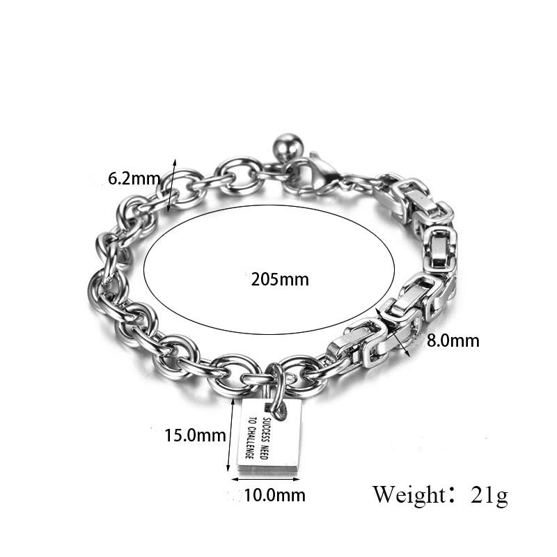

Link, Chain Trendy Cuban Men Bracelet Classic Stainless Steel DIY Charm Bracelets For Women Jewelry Gift, Black