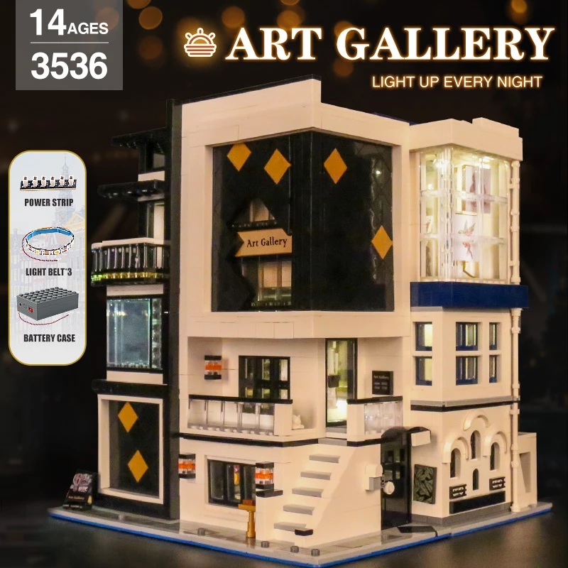 

The Art Gallery Showcase Building Blocks Mould King 16043 MOC-67005 City Streetview Toy Bricks Model Children Birthday Toys Christmas Gifts For Kids