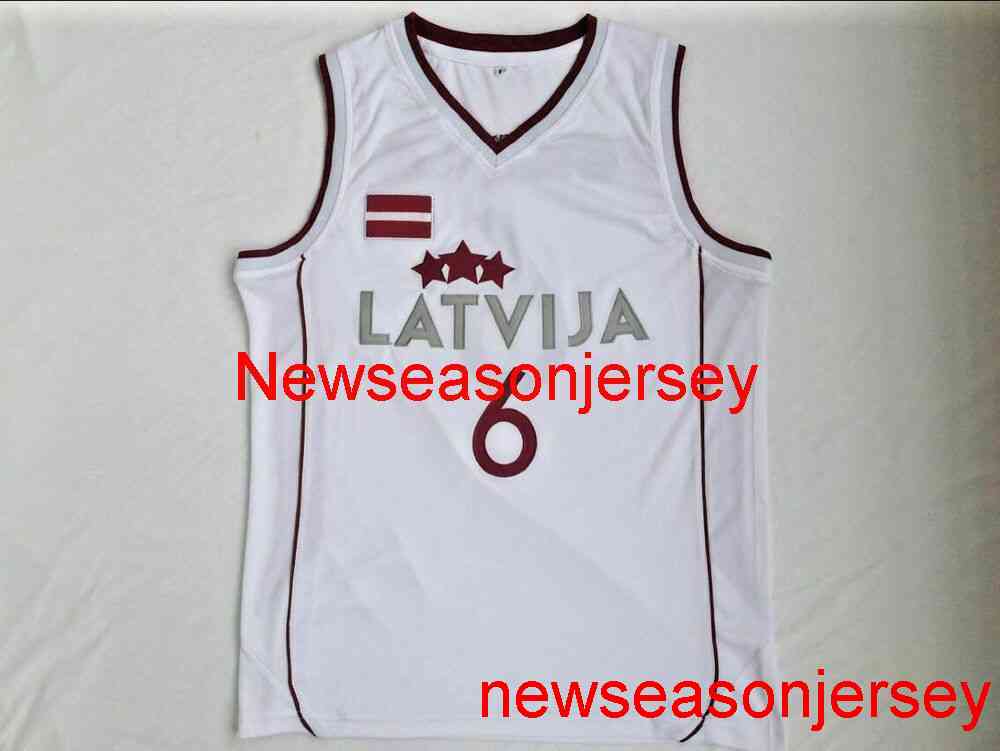 

Stitched Kristaps Porzingis #6 Latvia Latvijas Team Basketball Jersey Embroidery Size XS-6XL Custom Any Name Number Basketball Jerseys, Black