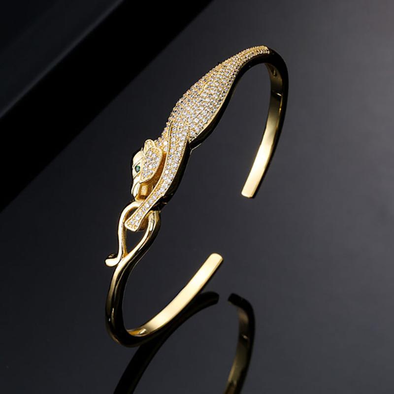 

Bangle Leopard Animal Women Size Jewelry Cubic Zirconia Love Anel Men Anniversary