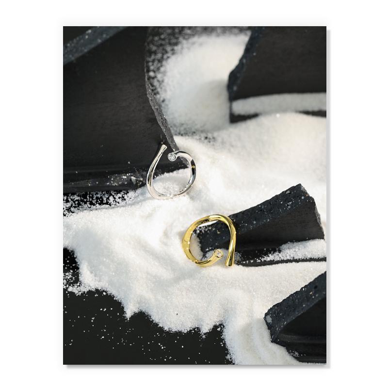 

Cluster Rings 925 Sterling Silver Korean Gold Shiny Zircon Minimalist Irregular For Women Adjustable Ring Accessories Bulk Jewelry Fine