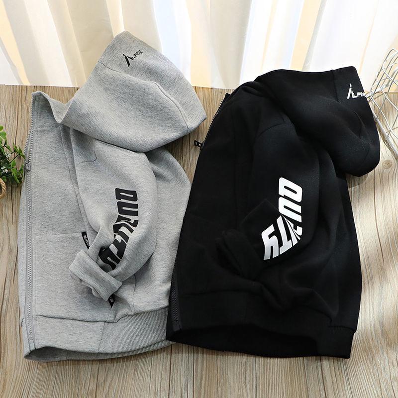 

Jackets Spring2022 Autumn Kids Girls Windbreaker Letter Hooded 2 Colors For Child Outerwear 4-12years Old, Blue;gray
