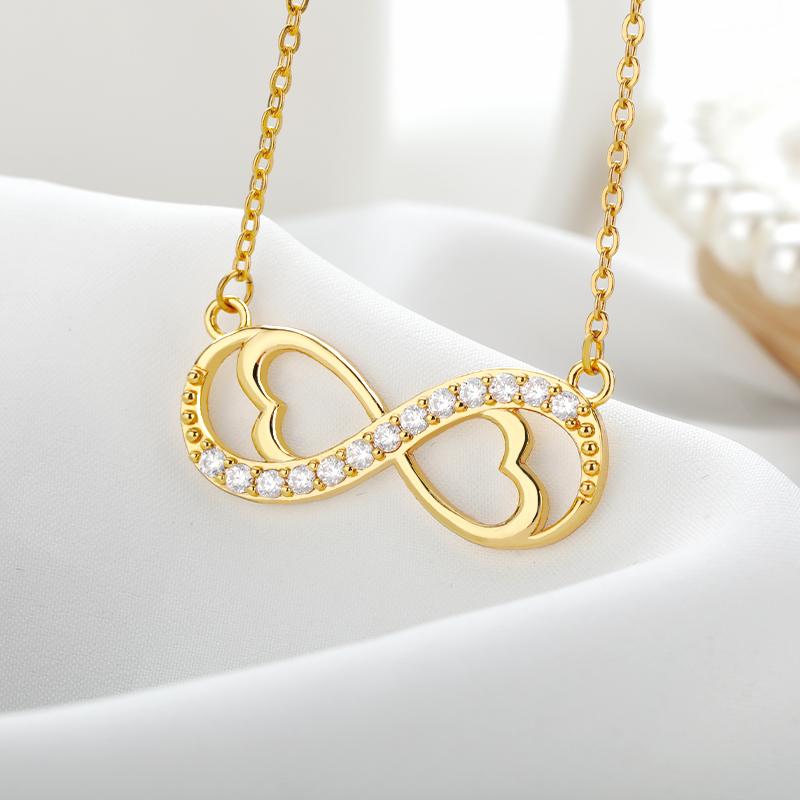 

Pendant Necklaces Crystal Infinity Necklace For Women Hollow Heart Stainless Steel Chain Romantic Anniversary Gifts Girls