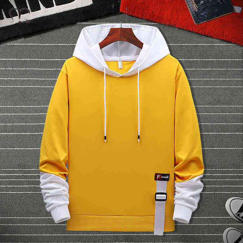 

Patchwork Hoodies Men's Sweatshirts Hip Hop Streetwear Casual Pullover Male Brand Clothing Hoodie Homme Tops Outwear Overisze 210720, Mxlx67803 black