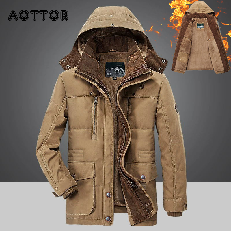 

Winter Men Hooded Parkas Fur Linner Thicken Jacket Male Casual Overcoat Hat Detachable Coats Man Jaqueta Masculina Plus Size 4XL, Wish601coffee