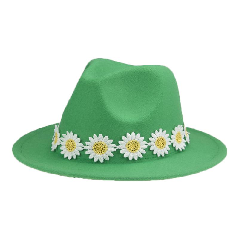 

New Fashion Wide Brim Hats Fedoras Women Solid Yellow Flowers Band For Kids Adults Outdoor Panama Men Sombreros De Mujer, Red