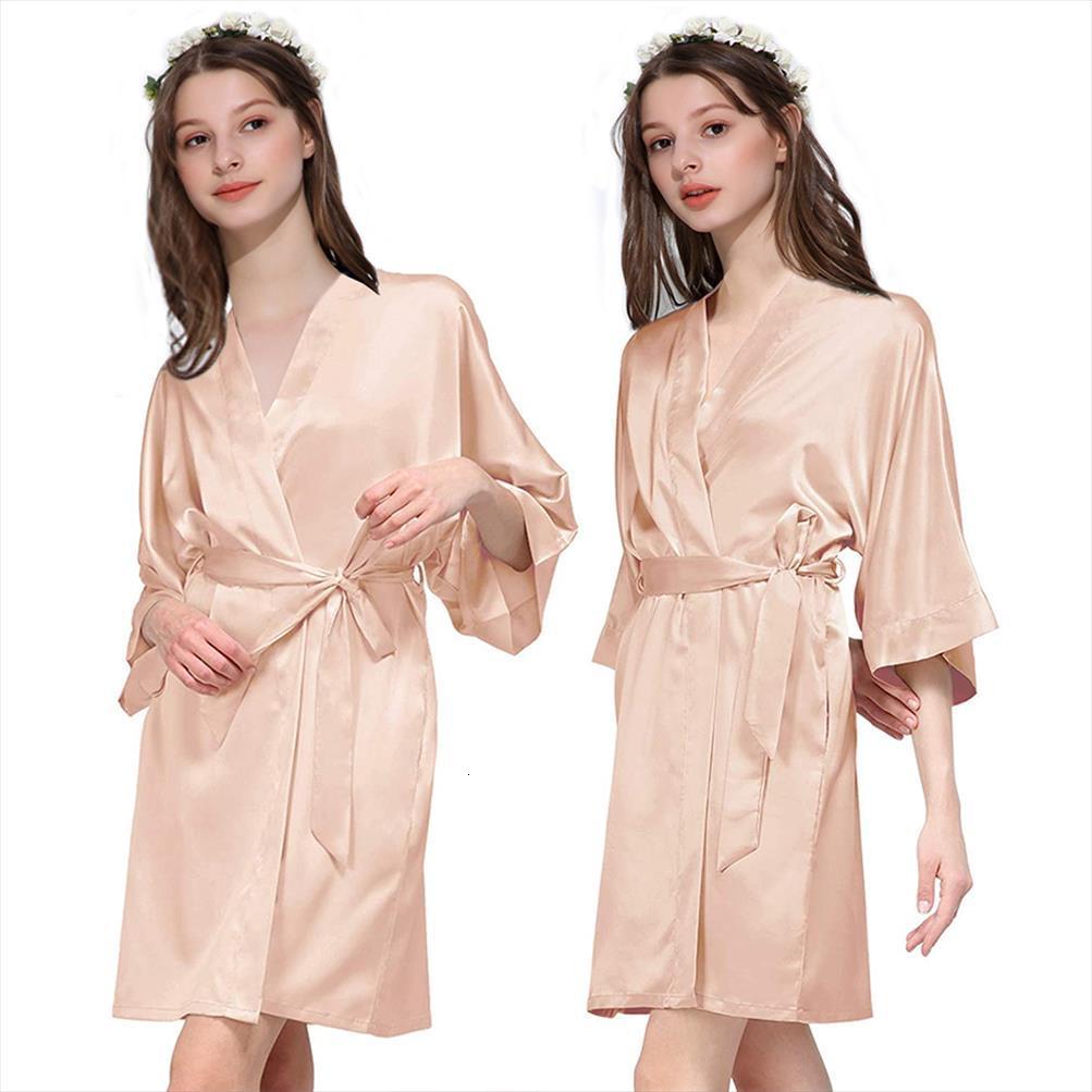 

personalized custom silk satin robe womens sleepwears bride bridesmaid robes bridal wedding kimono short bathrobe print gold, Black;red
