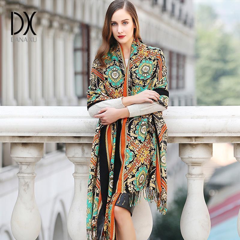 

Scarves Fashion Winter Scarf For Women Cashmere Warm Plaid Blanket Wraps Female And Shawls1