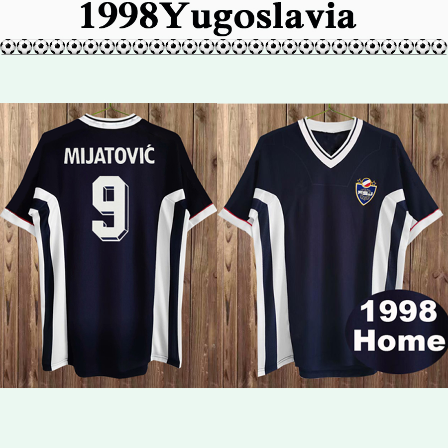 

1998 Yugoslavia STANKOVIC MIHAJLOVIC Mens Retro Soccer Jerseys Home Blue MIJATOVIC STOJKOVIC Classical Fotball Shirts Uniforms, Fg4016 1998 home