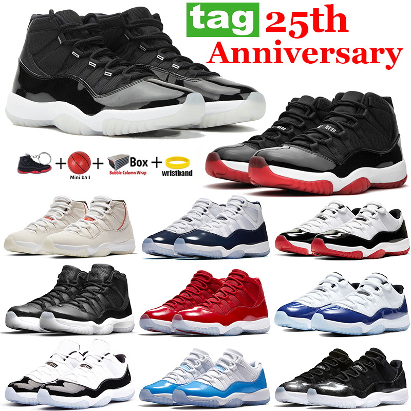 

High 11 25th Anniversary basketball shoes 11s Low White Bred Concord 45 Space Jam Sneakers Heiress Black mens womens Trainers With box, Bubble wrap packaging