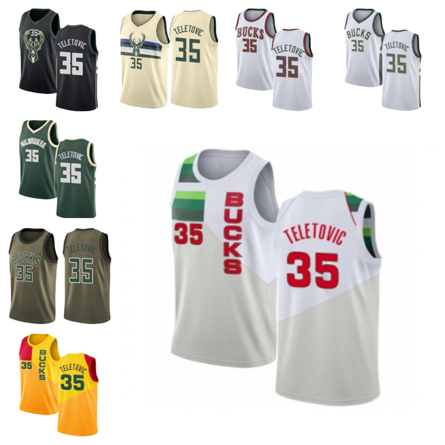 

2021 Mirza custom men women youth 35 Teletovic basketball jerseys red Blue jersey leave number name, 23